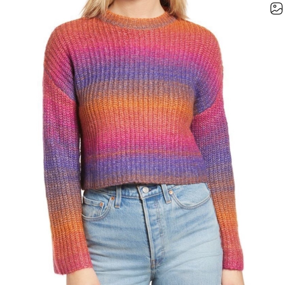 NWT Nordstrom Colorful Space Dye Crewneck Sweater retail $49 - Picture 1 of 5